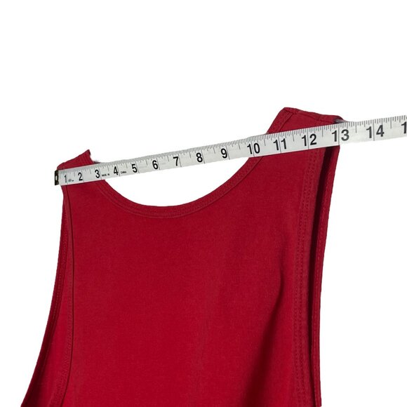 Fruit of the Loom Platinum Mens Tank Top Red with Black Gray White Flags Size M - Picture 7 of 8